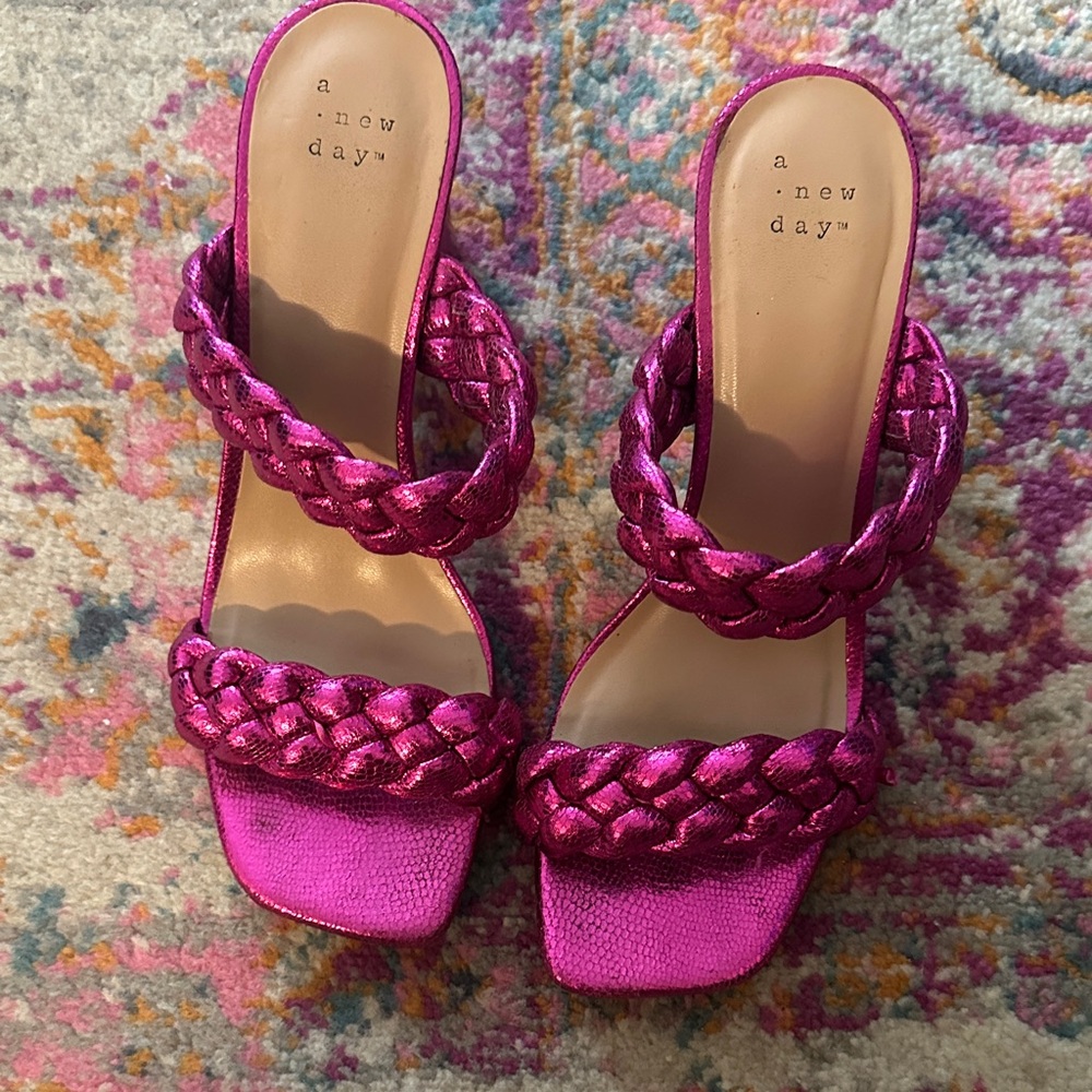 A New Day Women's Fuchsia Braided Sandals